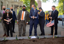 May 11, 2021: Senator Costa attends PA Hunger Garden Dedication at the state Capitol. The bipartisan, bicameral Hunger Caucus works together with local master gardeners to provide hundreds of pounds of food from this garden every year for local organizations that fight food insecurity, including Downtown Daily Bread and the Central PA Food Bank.