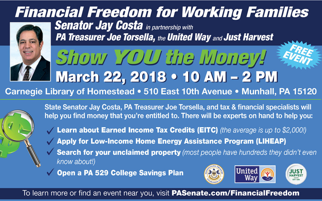 Senator Costa &amp; Treasurer Torsella Host Financial Services